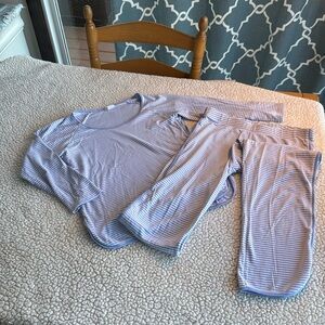 Lake pajama set size XS. Gently worn blue whit stripe $30